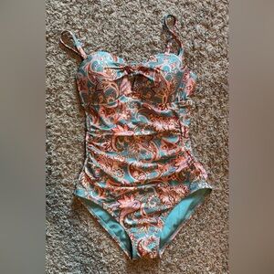 Shade & Shore Teal Paisley Swimsuit